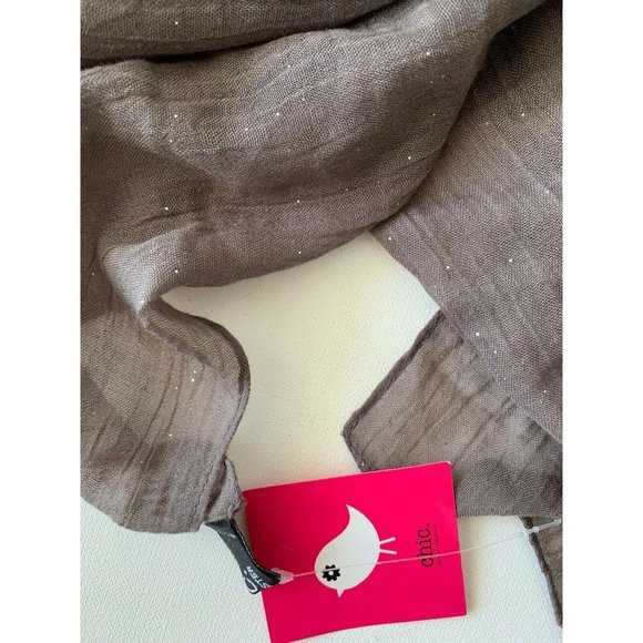 Chic SCARF Grey Sparkle Wrap Soft 100% Polyester 28" x 72" - Picture 4 of 8